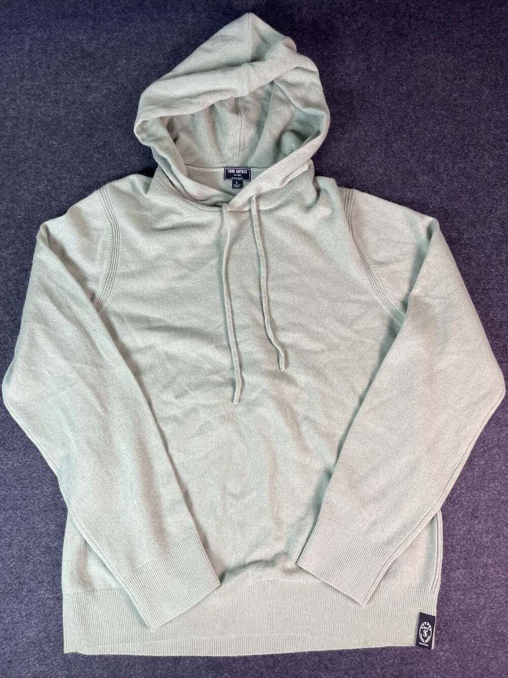 Todd Snyder Cashmere Hoodie Size L Sage Green Knitted Sweatshirt